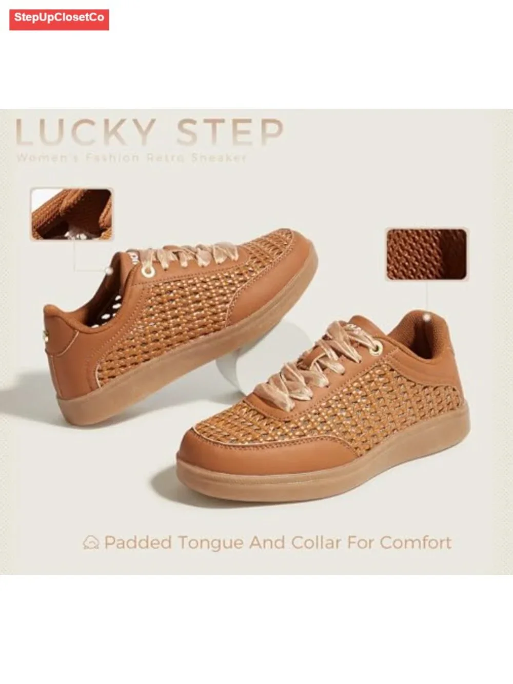 Women's Fashion Tennis Sneakers Retro Casual Walking Shoes with Dual Laces